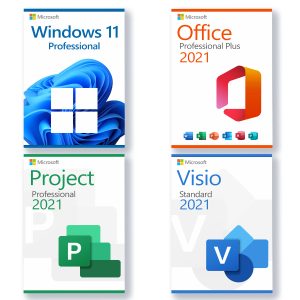 3 PC Visio 2021 Standard, Project 2021 Professional, Office 2021 Professional Plus, Windows 11 Professional